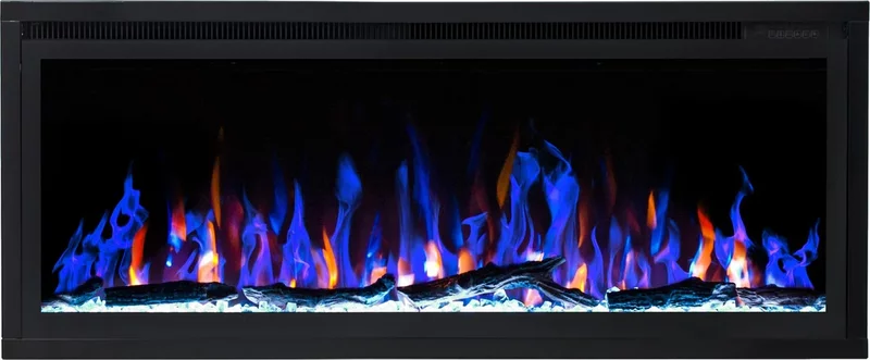 Focar electric liniar incorporabil 3D Aflamo Royal 42 Negru cu sunet